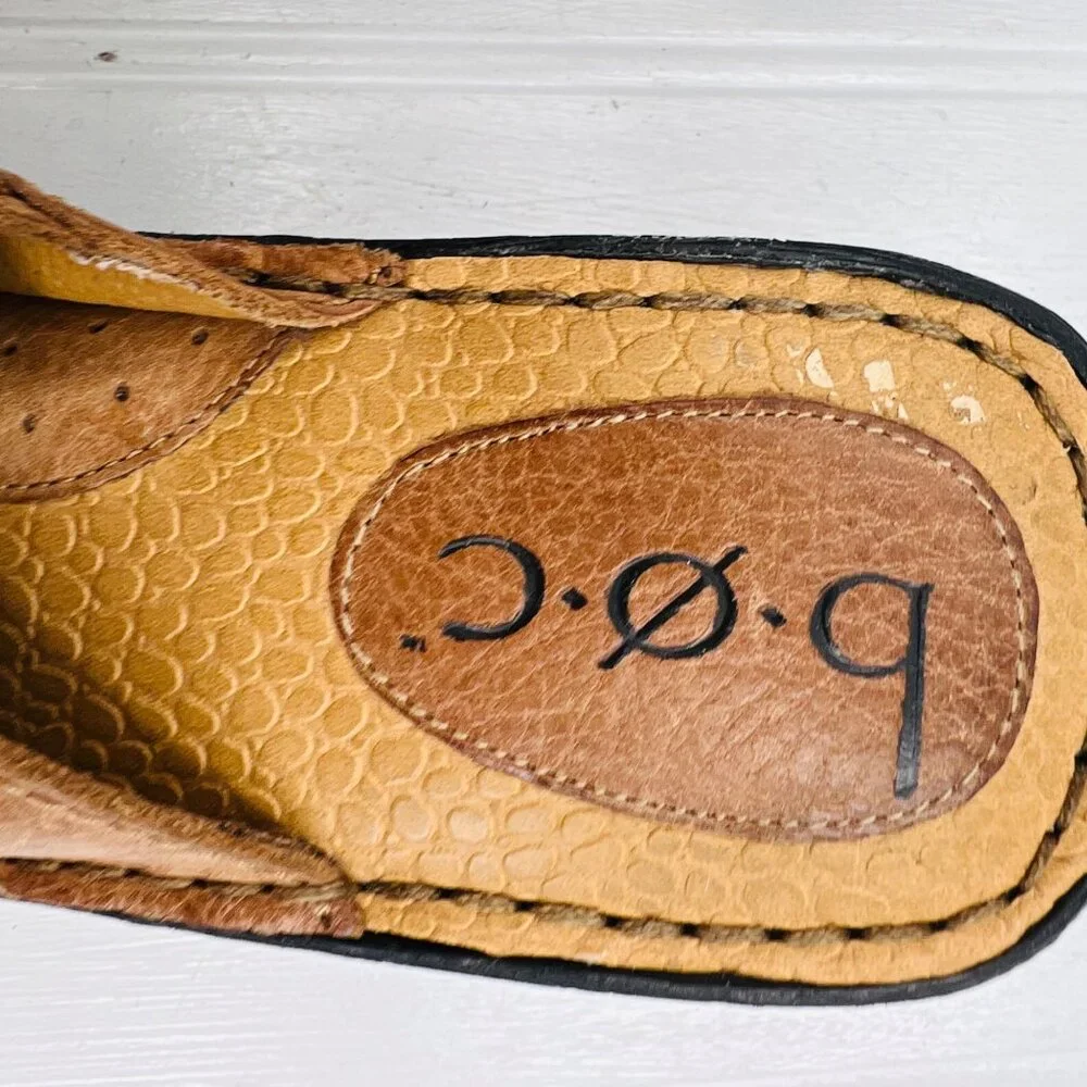 B.o.c Womens Woven Leather Slide Wedge‎ Sandals Size 8 Black & Brown y2k